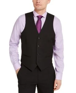 Alfani Men's Classic-Fit Stretch Solid Suit Vest, Created For Macy's