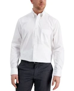 Club Room Men's Regular Fit Cotton Pinpoint Dress Shirt, Created For Macy's