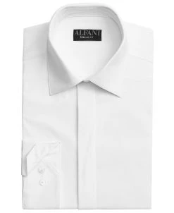 Alfani Men's Regular Fit 2-Way Stretch Formal Convertible-Cuff Dress Shirt, Created For Macy's