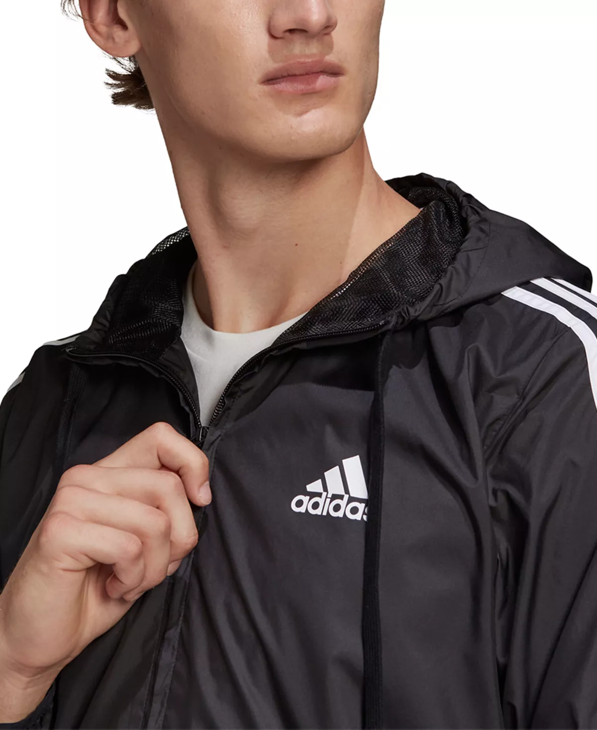 ADIDAS Men's AEROREADY Essentials 3-Stripes Windbreaker 7 ADIDAS Men's AEROREADY Essentials 3-Stripes Windbreaker - Image 5