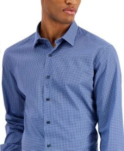 Alfani Men's Slim Fit Houndstooth Dress Shirt, Created For Macy's -Adidas Shop 20133386 fpx