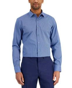 Alfani Men's Slim Fit Stripe Dress Shirt, Created For Macy's