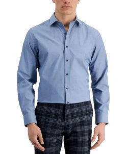 Bar III Men's Slim Fit Chambray Dress Shirt, Created For Macy's