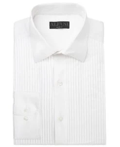 Alfani Men's Slim Fit Pleated Panel Formal Shirt, Created For Macy's -Adidas Shop 21145737 fpx