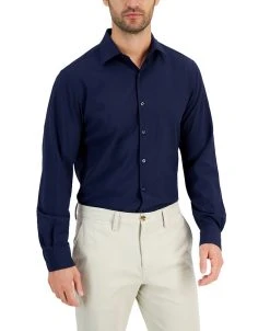 Alfani Men's Slim Fit 4-Way Stretch Solid Dress Shirt, Created For Macy's