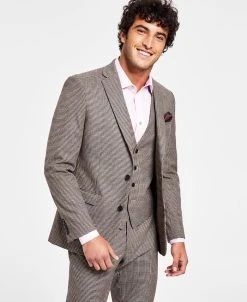 Bar III Men's Slim-Fit Check Suit Separate Jacket, Created For Macys