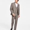 Bar III Men's Slim-Fit Check Vested Suit Separates, Created For Macy's