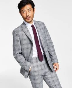 Alfani Men's Slim-Fit Black & White Pattern Suit Jacket, Created For Macy's