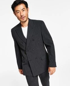 Alfani Men's Slim-Fit Double-Breasted Pinstripe Suit Separate Jacket, Created For Macy's