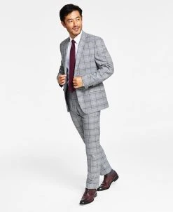 Alfani Men's Slim-Fit Black & White Pattern Suit Separates, Created For Macy's