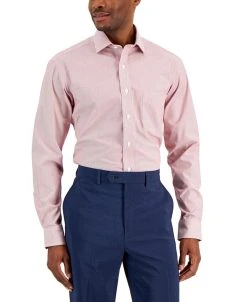 Club Room Men's Regular Fit Cotton Stripe Dress Shirt, Created For Macy's