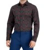 Bar III Men's Slim-Fit Performance Stretch Geo-Print Dress Shirt, Created For Macy's -Adidas Shop 21750153 fpx