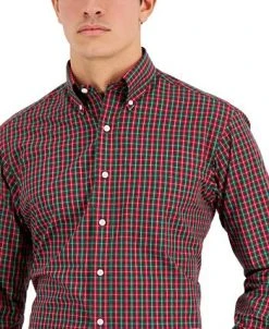 Club Room Men's Regular Fit Tumaco Plaid Cotton Dress Shirt, Created For Macy's -Adidas Shop 21752640 fpx