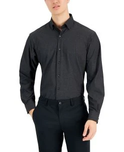 Alfani Men's Regular Fit Travel Ready Solid Dress Shirt, Created For Macy's
