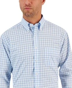 Club Room Men's Regular Fit Boledo Plaid Traveler Dress Shirt, Created For Macy's -Adidas Shop 22241848 fpx
