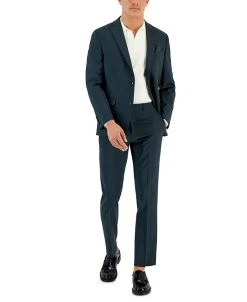 Bar III Men's Slim-Fit Emerald Green Suit Separates, Created For Macy's