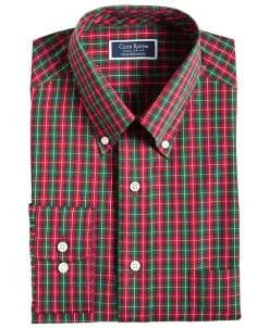 Club Room Men's Regular Fit Tumaco Plaid Cotton Dress Shirt, Created For Macy's -Adidas Shop 22399411 fpx