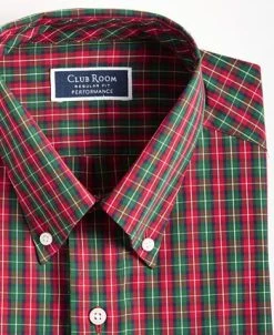 Club Room Men's Regular Fit Tumaco Plaid Cotton Dress Shirt, Created For Macy's -Adidas Shop 22399412 fpx