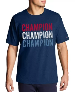 Champion Men's Red, White & Blue Logo Graphic Short-Sleeve T-Shirt -Adidas Shop 22597427 fpx