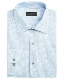 Alfani Men's Slim Fit 2-Way Stretch Stain Resistant Geometric Print Dress Shirt, Created For Macy's -Adidas Shop 22610364 fpx