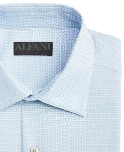 Alfani Men's Slim Fit 2-Way Stretch Stain Resistant Geometric Print Dress Shirt, Created For Macy's -Adidas Shop 22610365 fpx