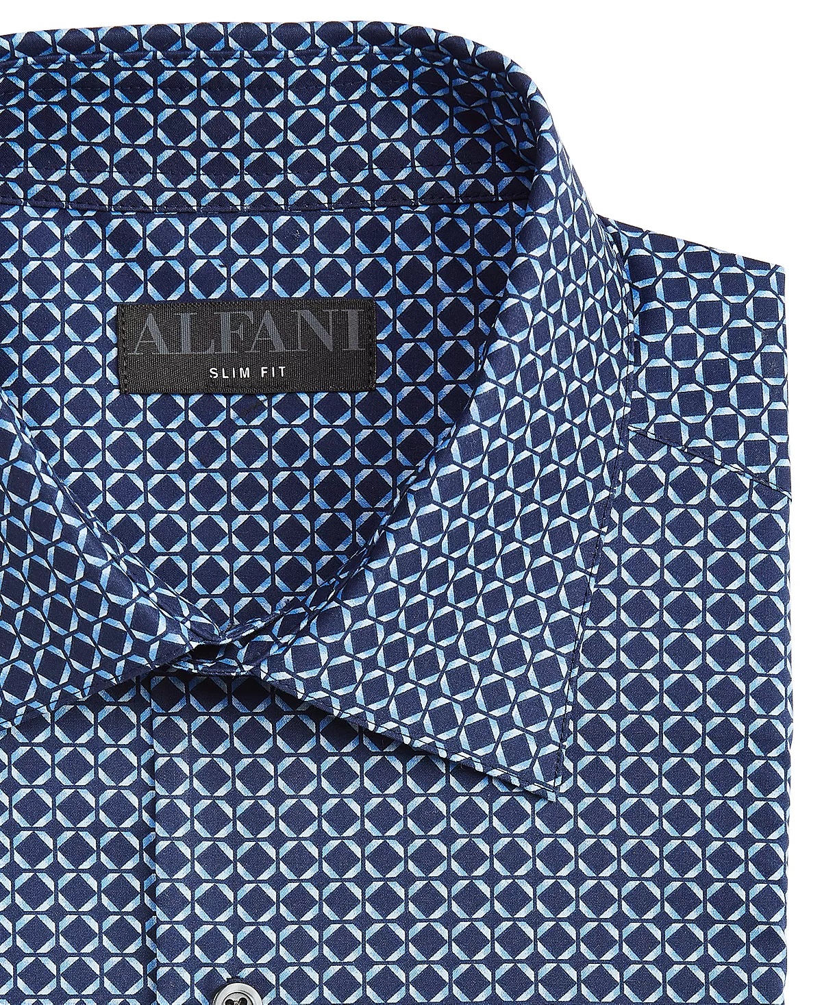 Alfani Men's Slim Fit 2-Way Stretch Stain Resistant Geometric Print Dress Shirt, Created For Macy's 9 Alfani Men's Slim Fit 2-Way Stretch Stain Resistant Geometric Print Dress Shirt, Created For Macy's - Image 7
