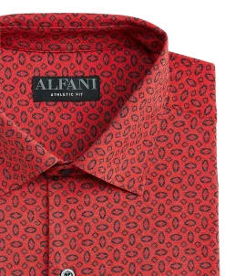 Alfani Men's Regular Fit Geometric Print Travel Ready Dress Shirt, Created For Macy's -Adidas Shop 22610388 fpx