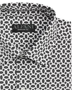 Alfani Men's Regular Fit Geometric Print Travel Ready Dress Shirt, Created For Macy's -Adidas Shop 22610389 fpx