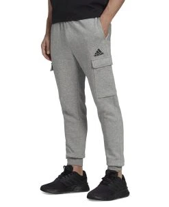 ADIDAS Men's Essentials Regular Tapered-Fit Fleece Cargo Joggers