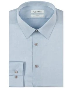 Calvin Klein Men's Slim Fit Non Iron Performance Herringbone Point Collar Dress Shirt