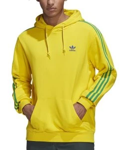ADIDAS Men's Brazil Pullover Logo Stripe Hoodie