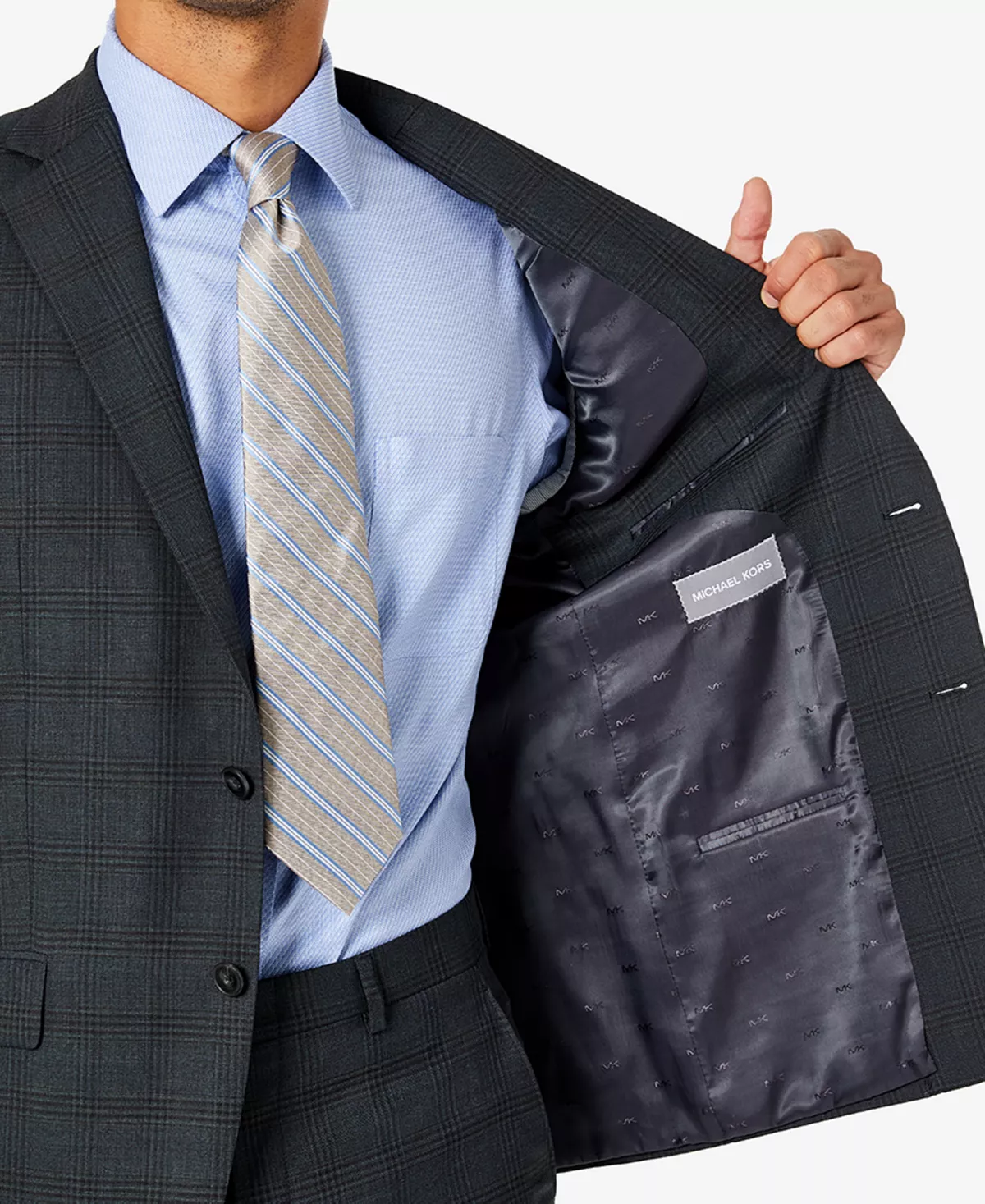 Michael Kors N's Modern-Fit Airsoft Stretch Wool Suit Jacket 6 Michael Kors N's Modern-Fit Airsoft Stretch Wool Suit Jacket - Image 4