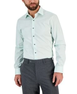 Alfani Men's Slim Fit 2-Way Stretch Stain Resistant Dress Shirt, Created For Macy's