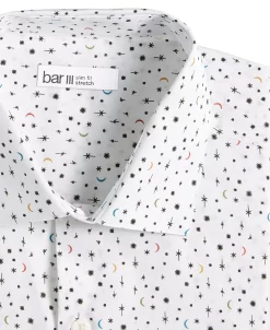 Bar III Men's Slim-Fit Star-Print Dress Shirt, Created For Macy's -Adidas Shop 22877438 fpx