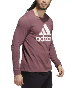 ADIDAS Men's Basic Badge Of Sport Long-Sleeve Crewneck T-Shirt -Adidas Shop 22927790 fpx