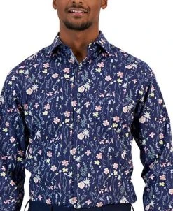 Bar III Men's Slim Fit Floral Print Dress Shirt, Created For Macy's -Adidas Shop 22980317 fpx