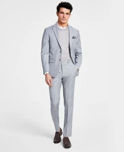 Bar III Men's Skinny-Fit Sharkskin Suit Separates, Created For Macy's
