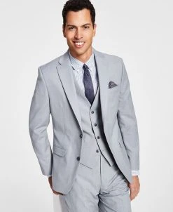 Bar III Men's Slim-Fit Wool Sharkskin Suit Jacket, Created For Macy's