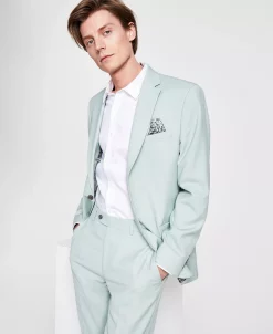 Bar III Men's Slim-Fit Wool Sharkskin Suit Jacket, Created For Macy's -Adidas Shop 23048251 fpx