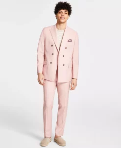 Bar III Men's Wool Slim-Fit Sharkskin Suit Separates, Created For Macy's