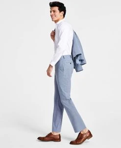 Bar III Men's Slim-Fit Mini Check Suit Pants, Created For Macy's