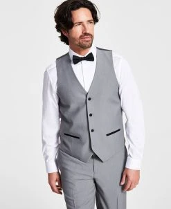 Alfani Men's Slim-Fit Contrast-Trim Tuxedo Vest, Created For Macy's