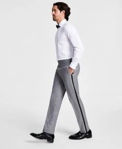 Alfani Men's Slim-Fit Contrast-Trim Tuxedo Pants, Created For Macy's