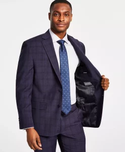 Michael Kors N's Classic Fit Wool-Blend Plaid Suit Jacket -Adidas Shop 23099993 fpx