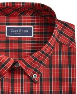 Club Room Men's Plaid Dress Shirt, Created For Macy's -Adidas Shop 23137771 fpx