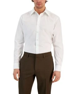Club Room Men's Regular Fit Solid Dress Shirt, Created For Macy's