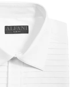 Alfani Men's Slim Fit Horizontal Pleated Panel Formal Shirt, Created For Macy's -Adidas Shop 23155976 fpx