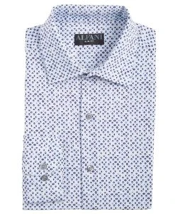 Alfani Men's Slim Fit 4-Way Stretch Azules Geo-Print Dress Shirt, Created For Macy's -Adidas Shop 23412694 fpx