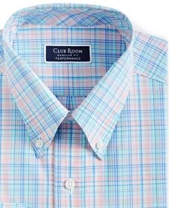 Club Room Men's Regular Fit Cotton Peter Plaid Dress Shirt, Created For Macy's -Adidas Shop 23443998 fpx