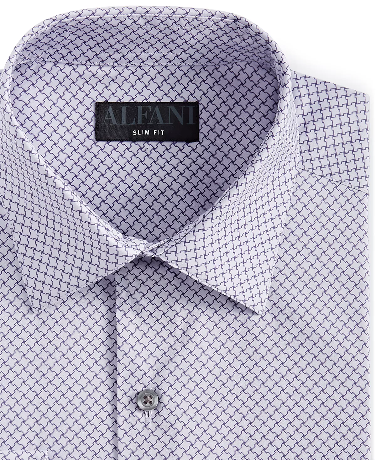 Alfani Men's Slim Fit 2-Way Stretch Stain Resistant Puzzle Print Dress Shirt, Created For Macy's 5 Alfani Men's Slim Fit 2-Way Stretch Stain Resistant Puzzle Print Dress Shirt, Created For Macy's - Image 3